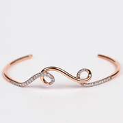 Spiral bangle, rose gold version, front view, 18k gold, diamond, jewelry