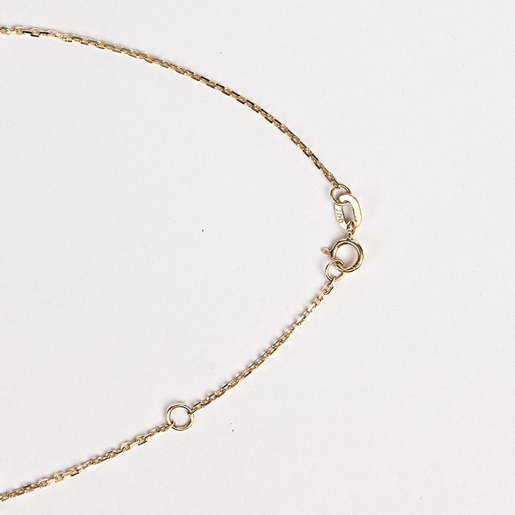 Spiral necklace clasps, showing adjustable length of chain